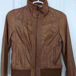 Black rivet leather jacket